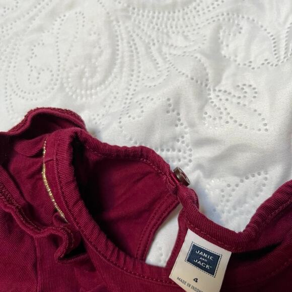 Janie and Jack Gold Trimmed Ruffle Top Size 4 - Picture 4 of 4